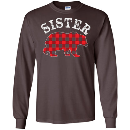 Family T-shirt Red Plaid Sister Bear Dark Chocolate