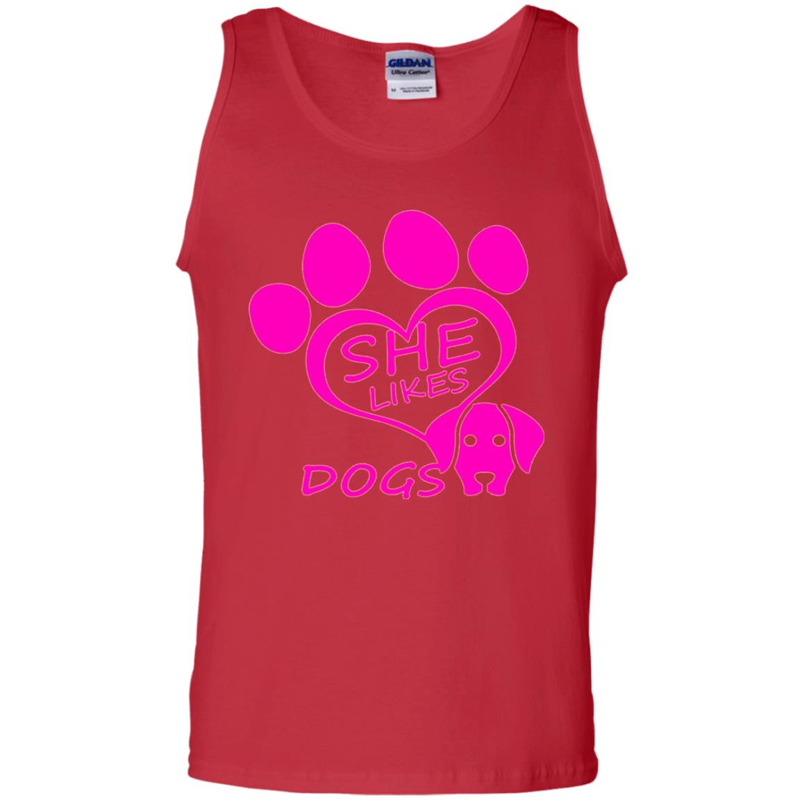Dog Lovers Shirt She Likes Dogs Red