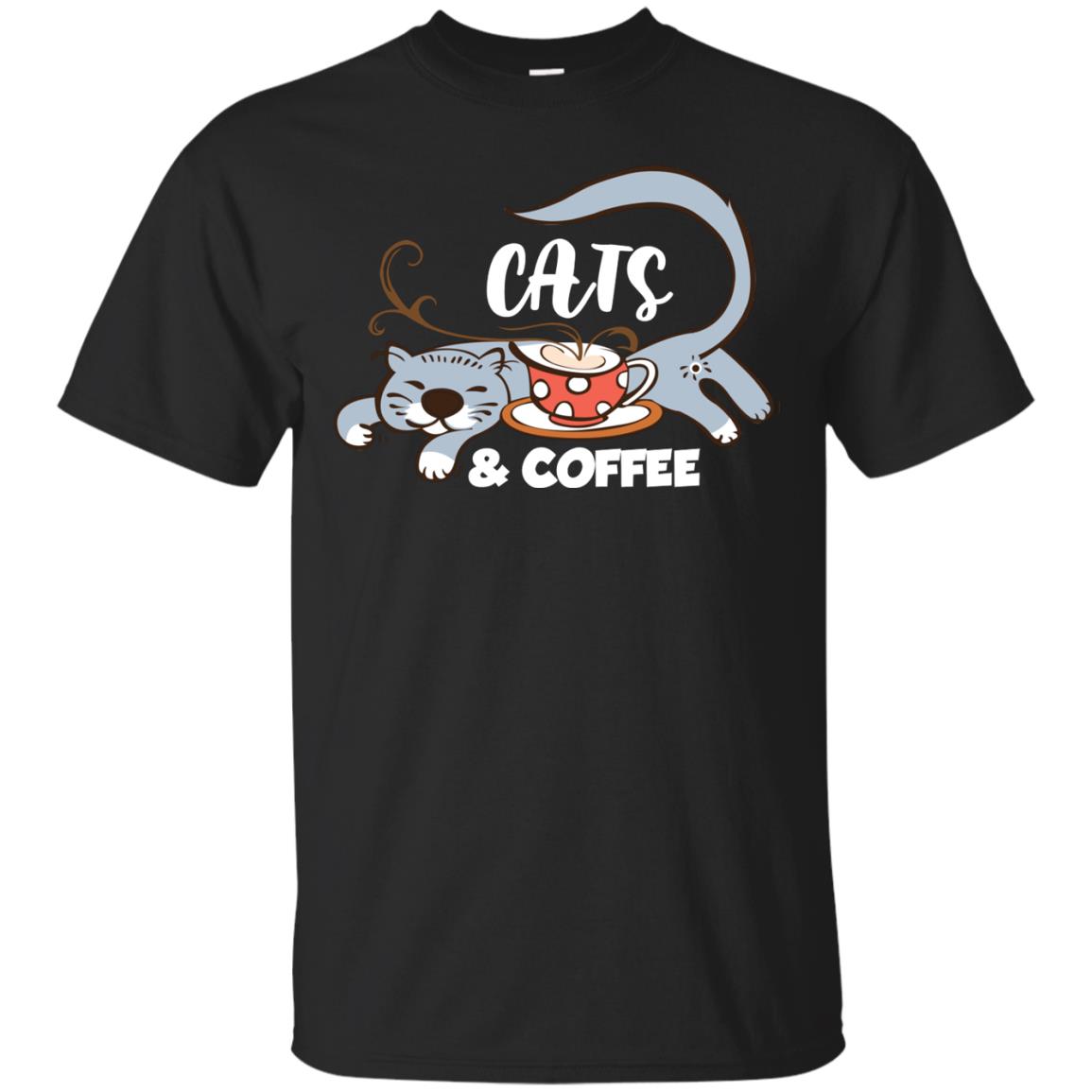 A Good Day Start With Cat And Coffee Cat Lover T-shirt Black