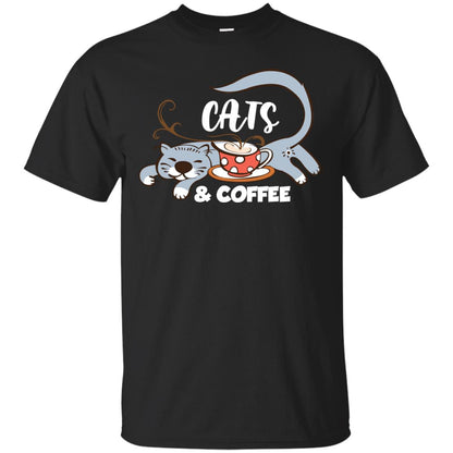 A Good Day Start With Cat And Coffee Cat Lover T-shirt Black