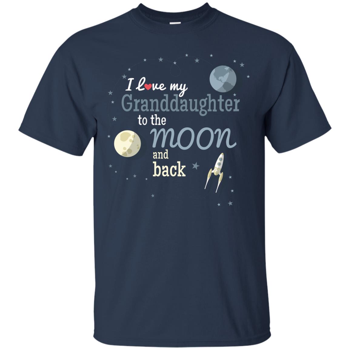 I Love My Granddaughter To The Moon And Back Grandparents Shirt Navy