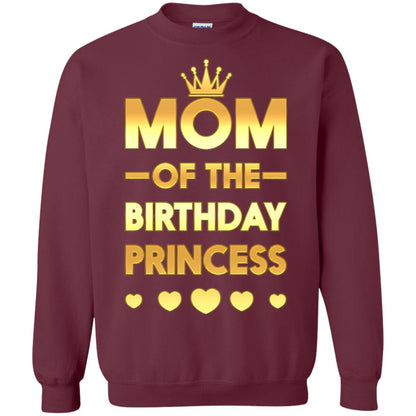 Mom Of The Birthday Princess Family T-shirt Maroon