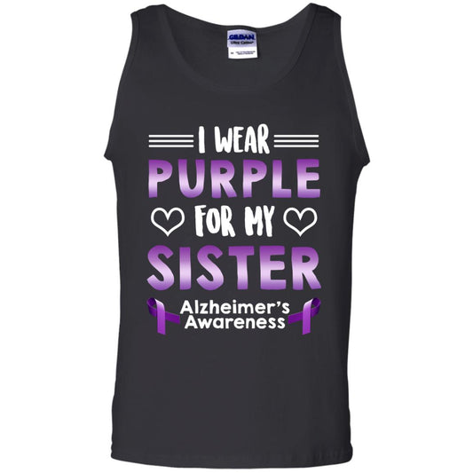 I Wear Purple For My Sister Alzheimer's Awareness Shirt Black