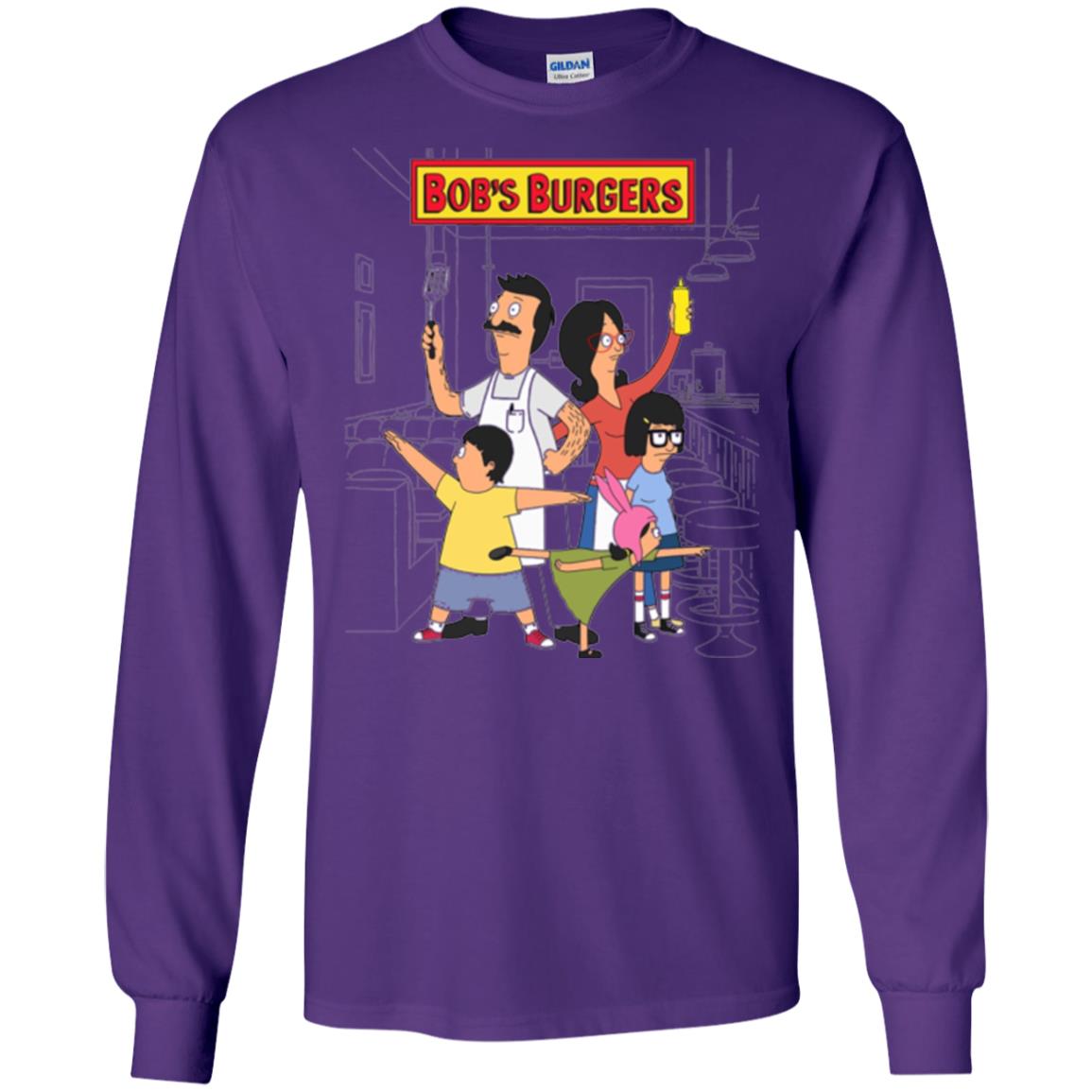 Family Group Hero Pose T-shirt Bob_s Burgers Purple