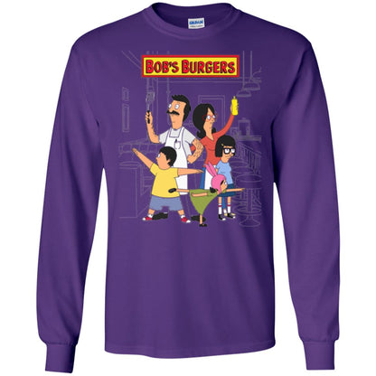 Family Group Hero Pose T-shirt Bob_s Burgers Purple