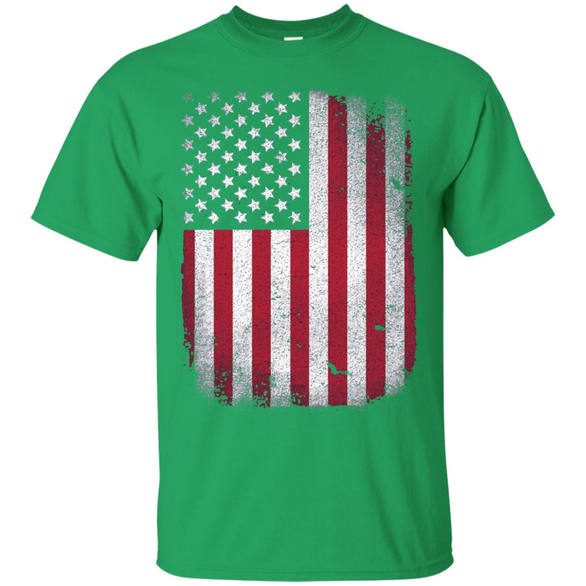 Usa Flag T-shirt 4th July Irish Green