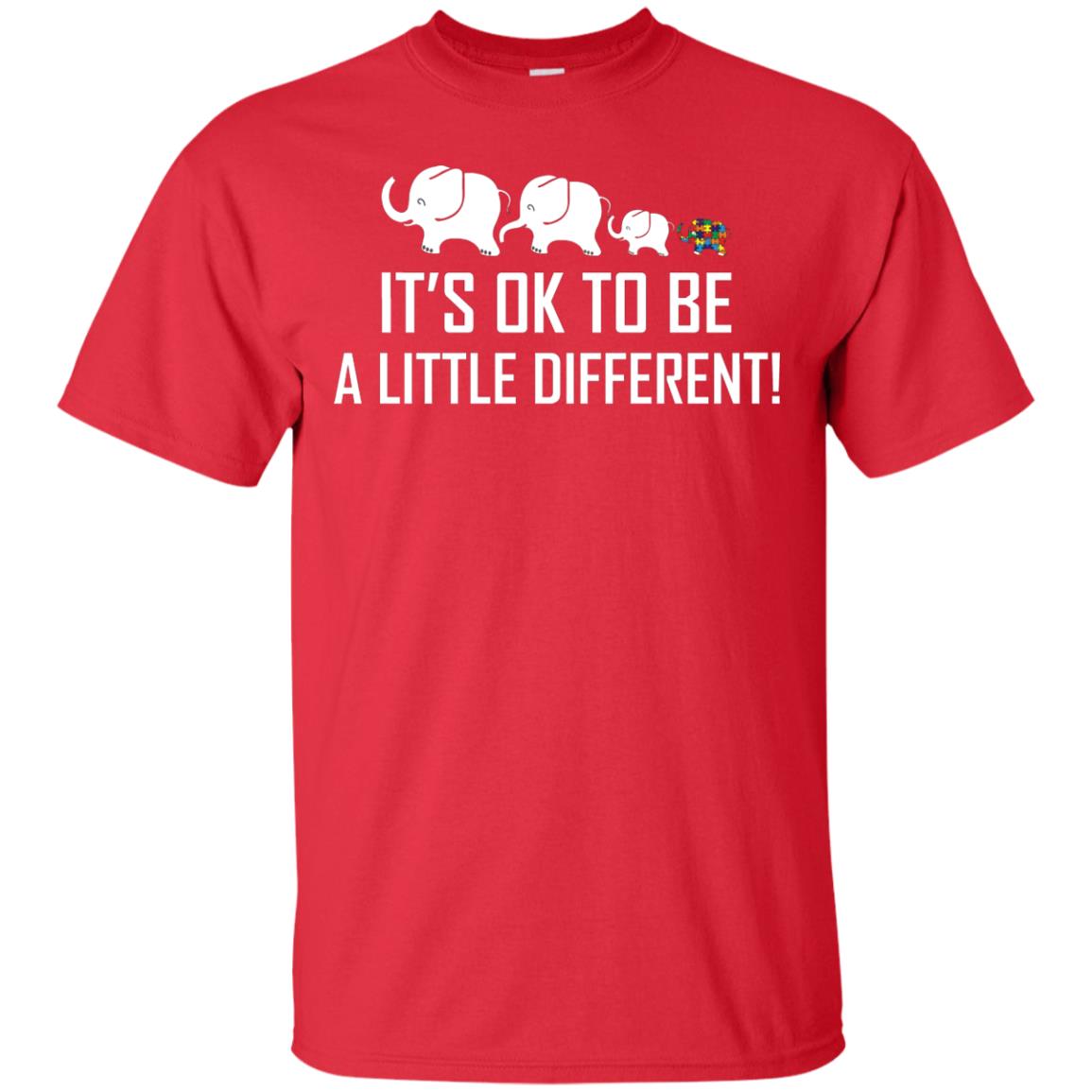 It_s Ok To Be A Little Different Autism Elephant Shirt Red