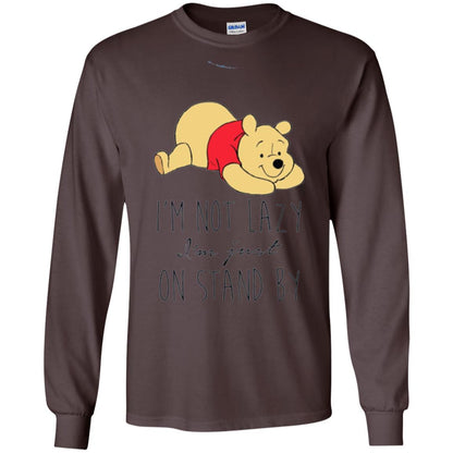 Bear Lover T -shirt I_m Not Lazy I_m Just On Stand By Dark Chocolate