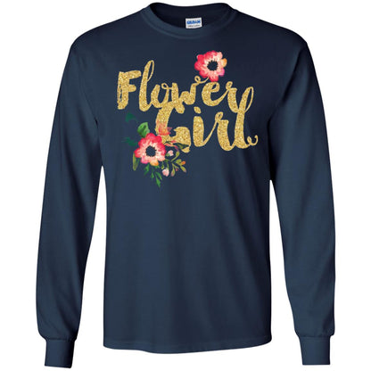 Flower Girl Bridesmaid Wedding Reception T-shirt Navy