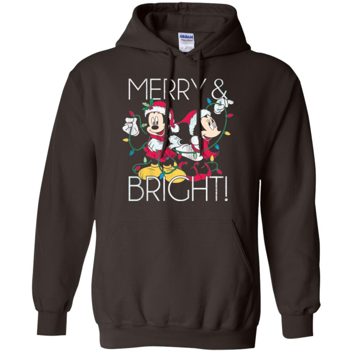 Disney Mickey Mouse T-shirt Merry And Bright Christmas Dark Chocolate