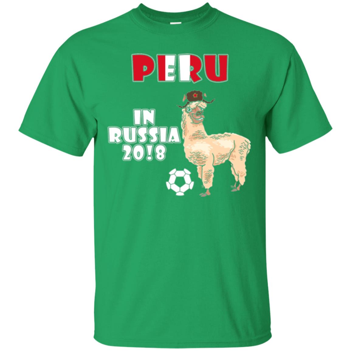 Soccer T-shirt Peru National Team Llama In Russia 2018 Cup Irish Green