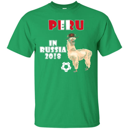 Soccer T-shirt Peru National Team Llama In Russia 2018 Cup Irish Green