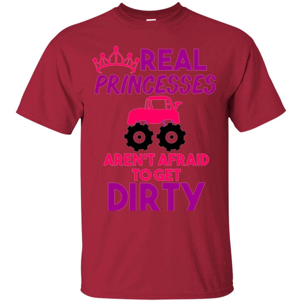 Monster Truck Girl T-shirt Real Princesses Get Dirty Cardinal