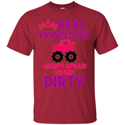 Monster Truck Girl T-shirt Real Princesses Get Dirty Cardinal