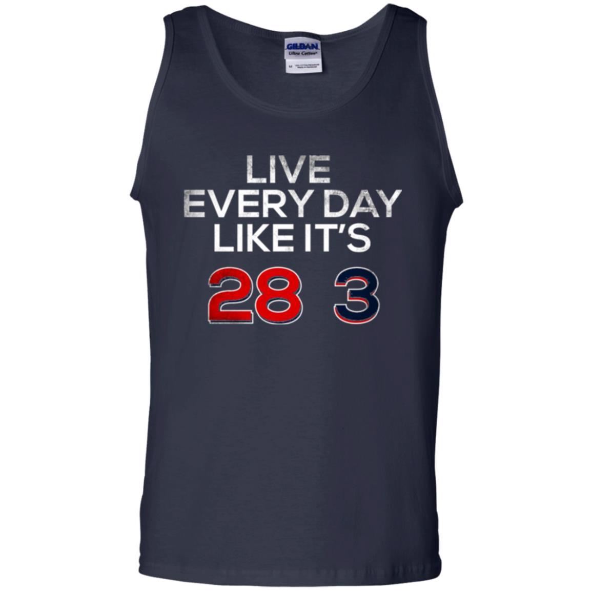 Patriotic Americans T-shirt Live Every Day Like It_s 28-3 Navy