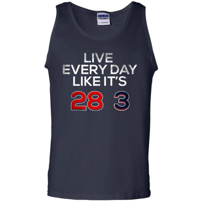 Patriotic Americans T-shirt Live Every Day Like It_s 28-3 Navy
