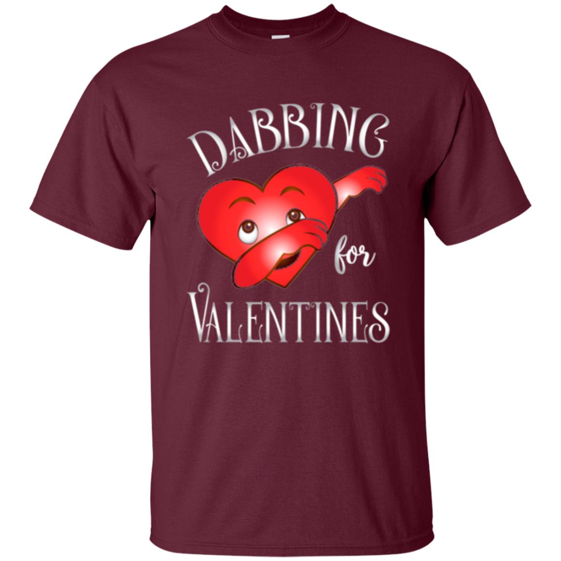 Valentines Day T-shirt Dabbing Heart T-shirt Maroon