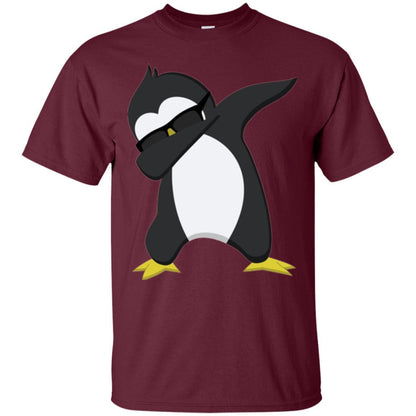 Christmas T-shirt Dabbing Penguin T-shirt Maroon
