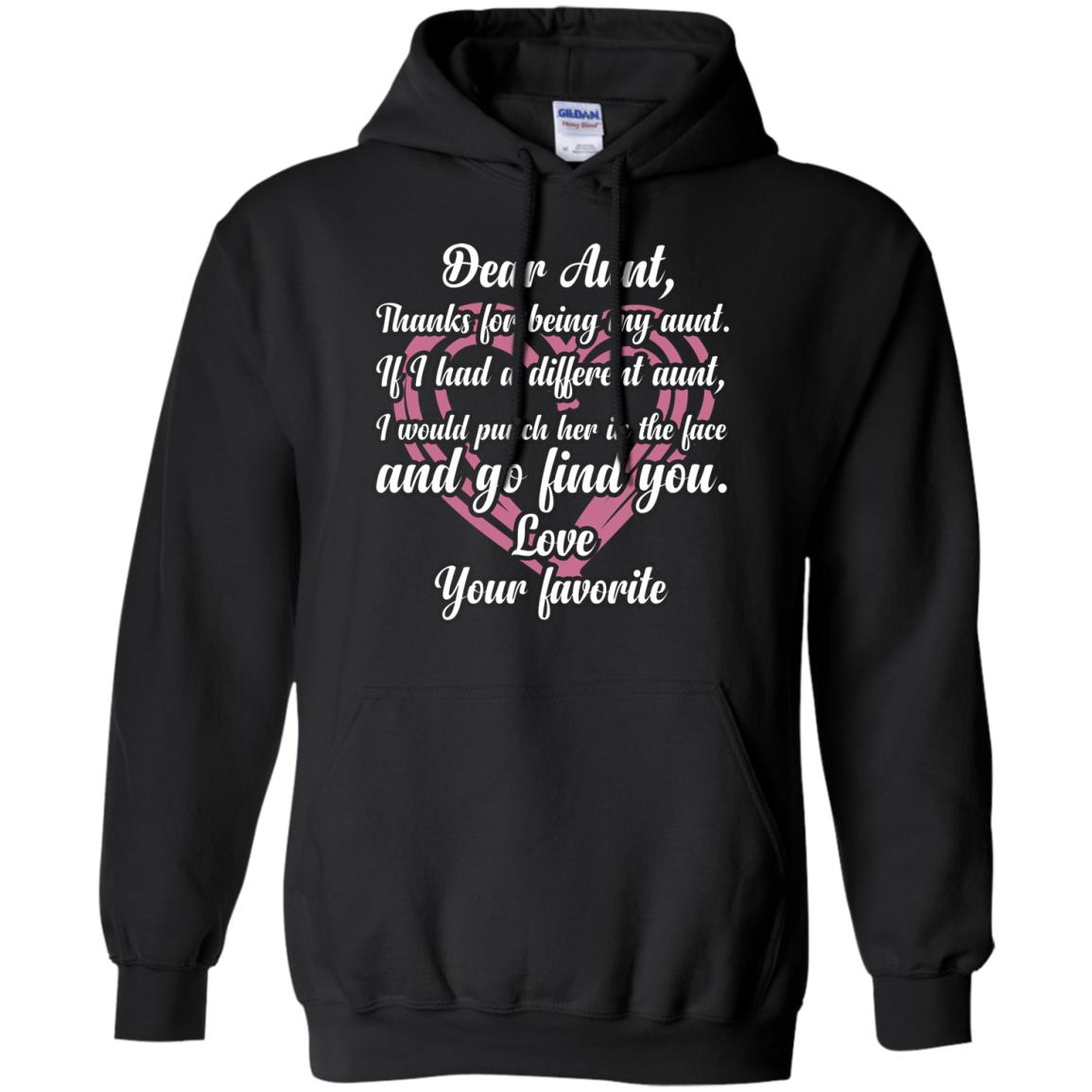 Dear Aunt Thank For Being My Aunt Family T-shirt Black