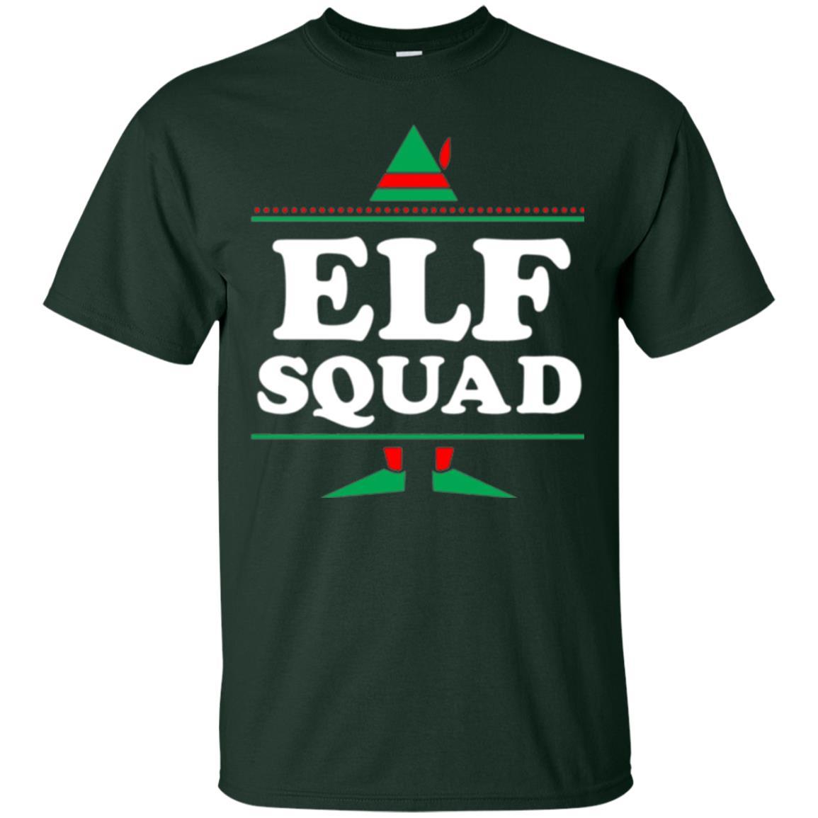 Christmas T-shirt Elf Squad Holiday Family Group Matching Forest Green