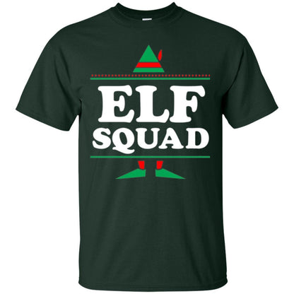 Christmas T-shirt Elf Squad Holiday Family Group Matching Forest Green