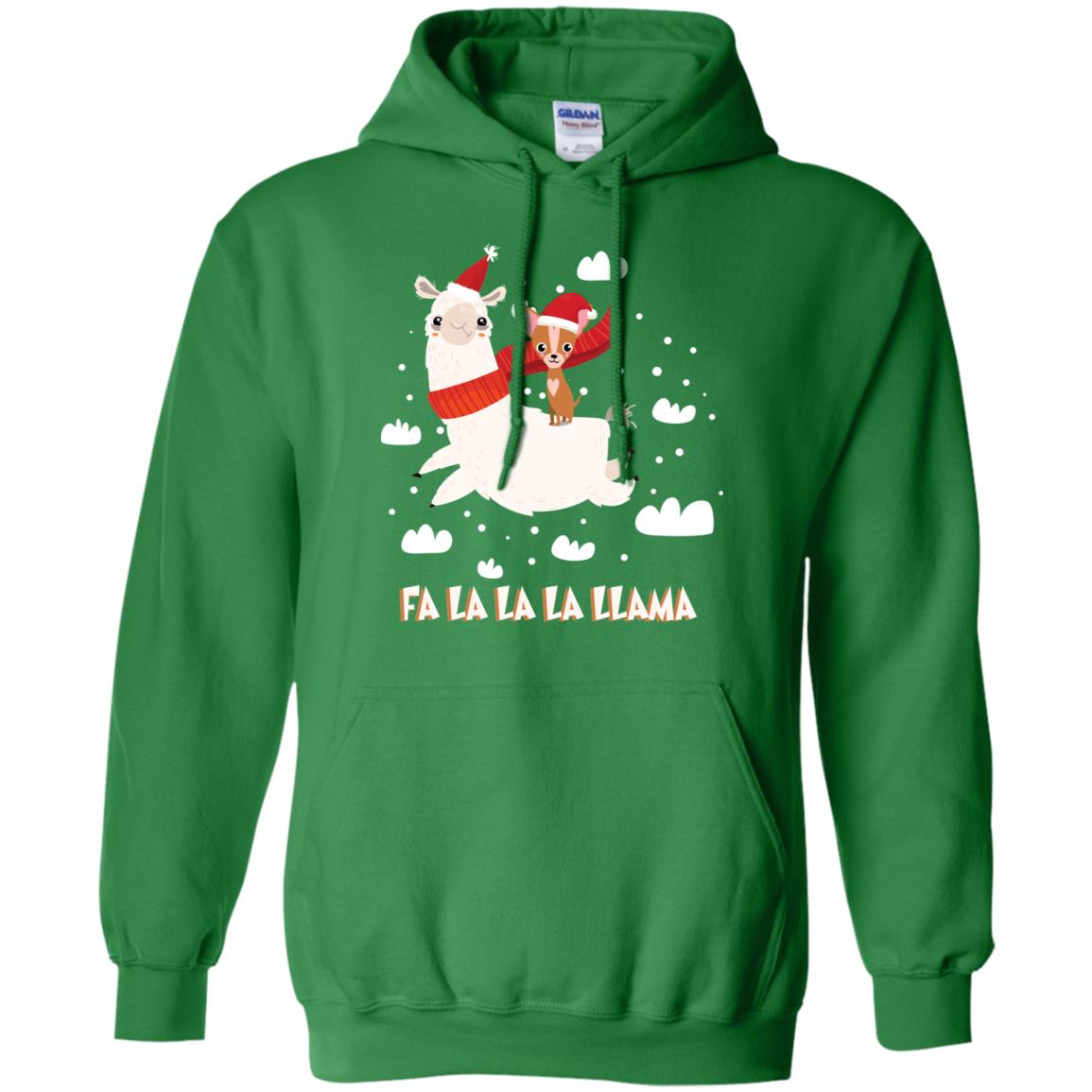Fa La La La Llama With Chihuahua X-mas Gift Shirt Irish Green