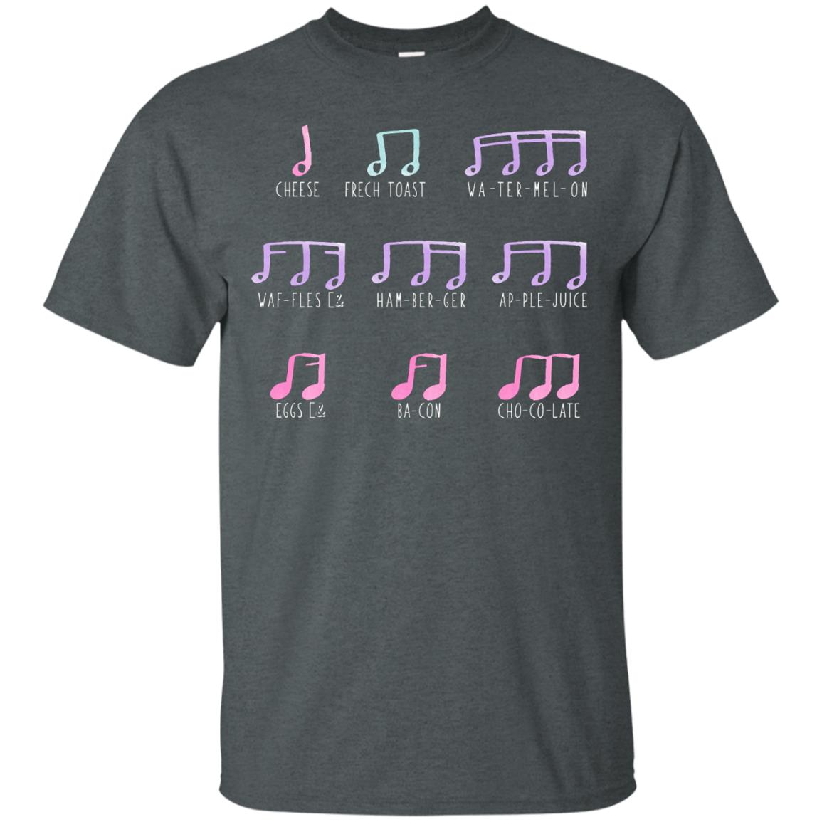 Music Is Like Food Funny Music Note Shirt Dark Heather