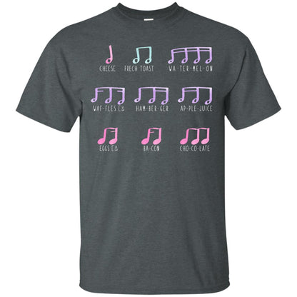 Music Is Like Food Funny Music Note Shirt Dark Heather
