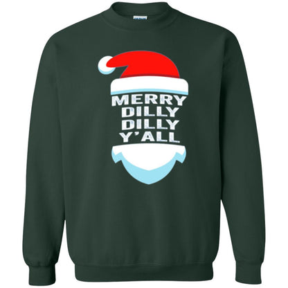 Christmas T-shirt Dilly Dilly Y_all Santa Claus Forest Green