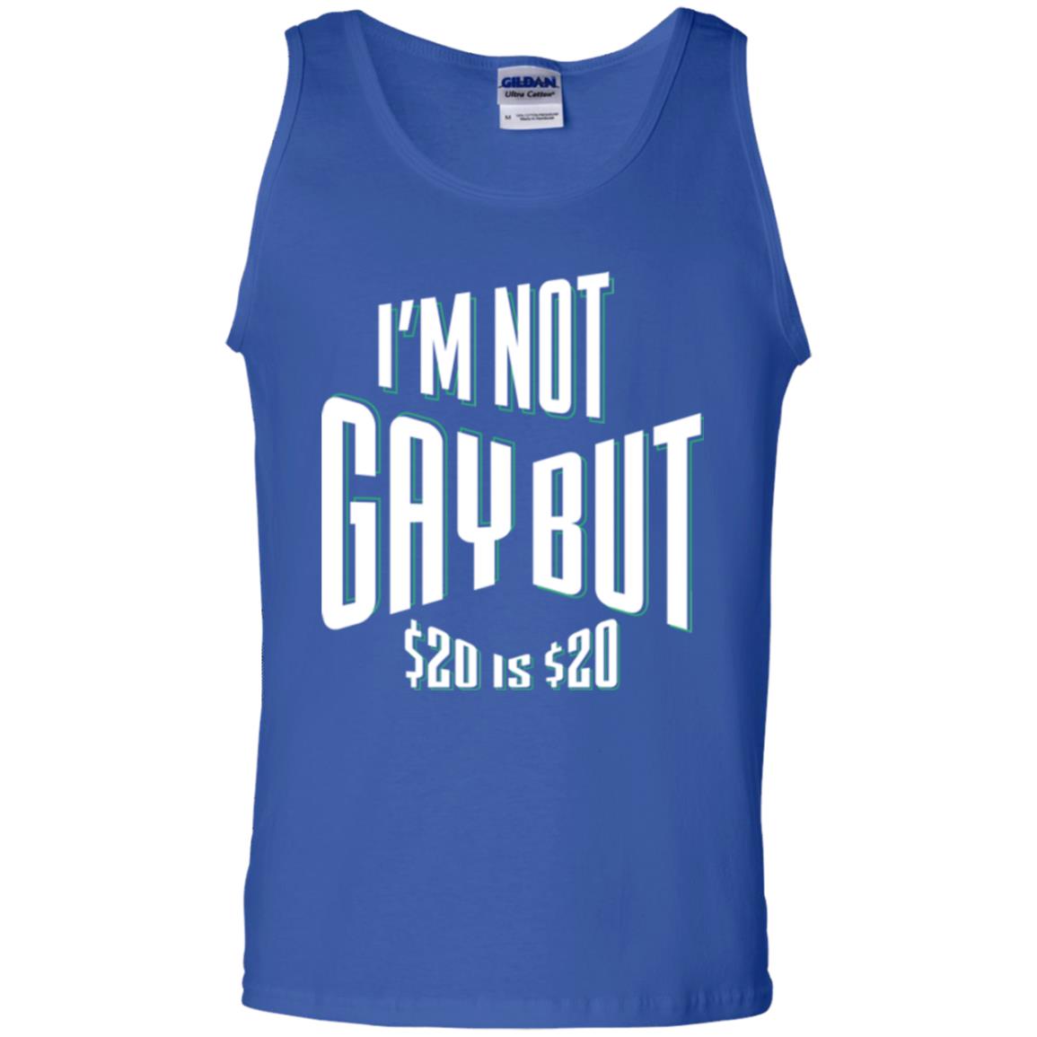 Funny Bi-curious Bachelor Humor Party T-shirt I'm Not Gay But $20 Is $20 Royal