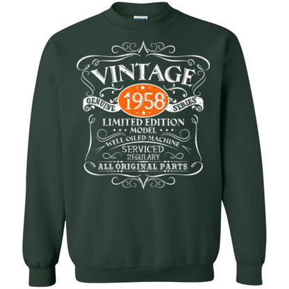 Vintage 60th Birthday T-shirt 1958 All Original Parts Forest Green