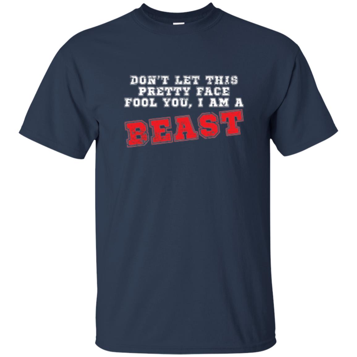 Wrestling T-shirt Don_t Let This Pretty Face Fool You Navy
