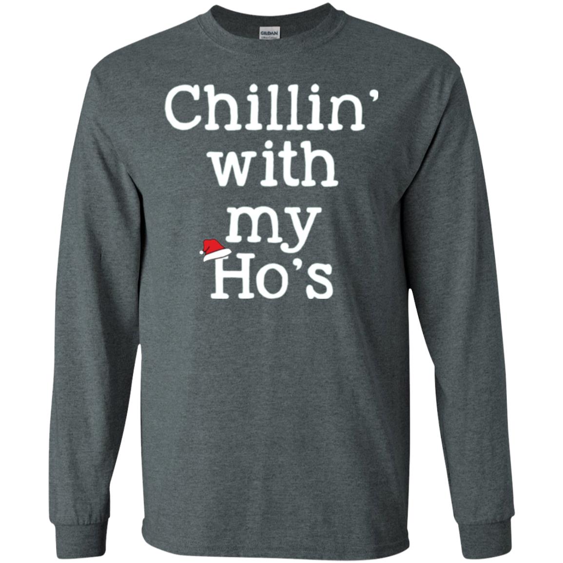 Christmas T-shirt Chillin With My Ho_s Dark Heather