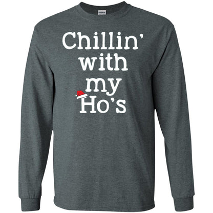 Christmas T-shirt Chillin With My Ho_s Dark Heather