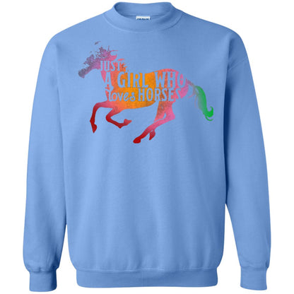 Just A Girl Who Loves Horses Equestrian T-shirt Carolina Blue