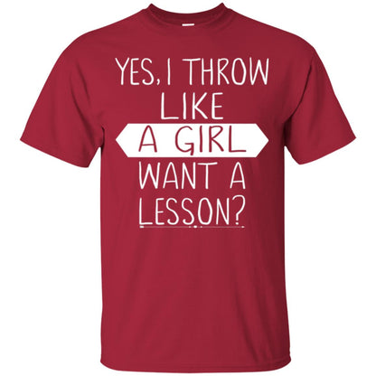 Softball T-shirt Yes I Throw Like A Girl Want A Lesson Cardinal