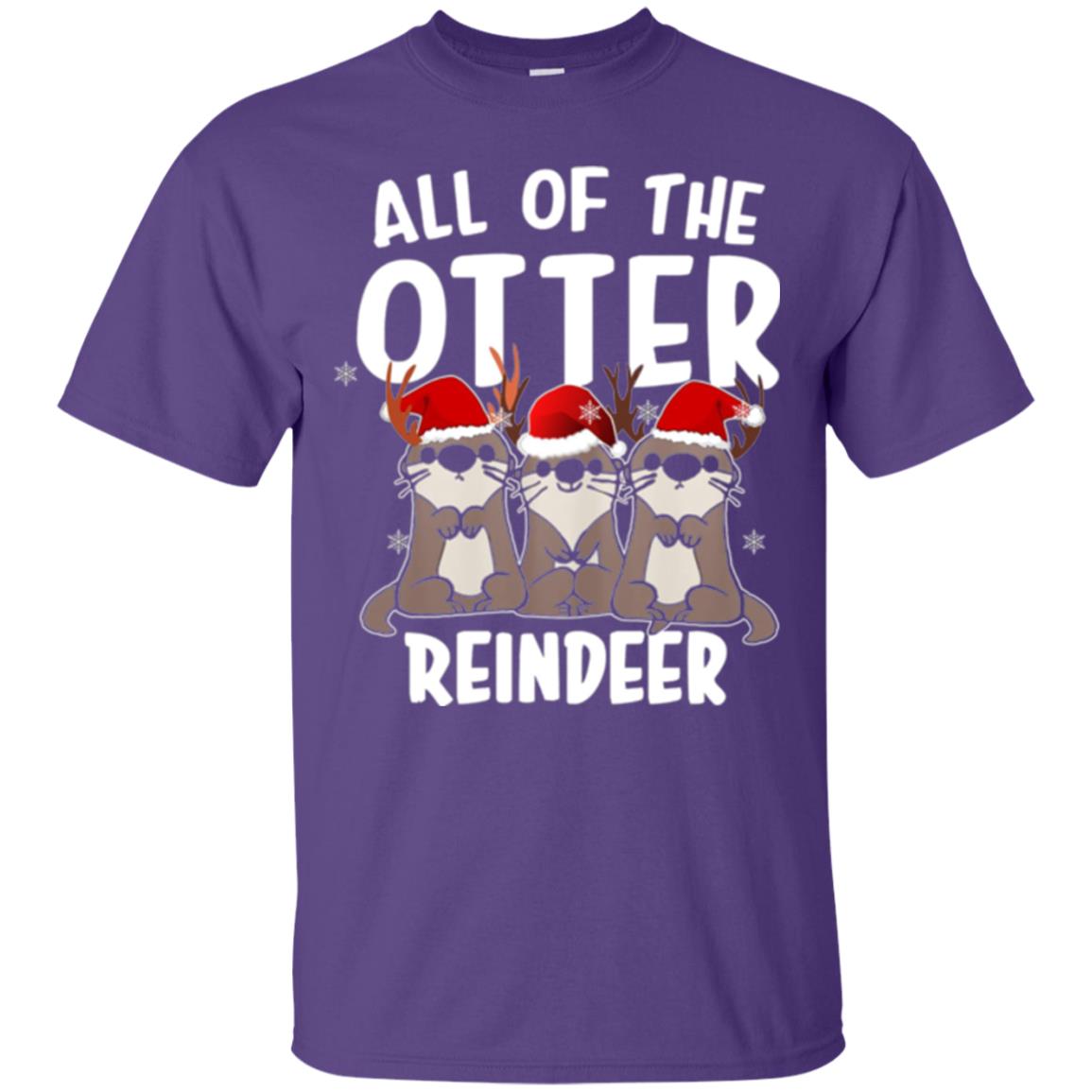 Christmas T-shirt All Of The Otter Reindeer Purple
