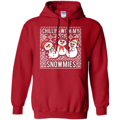 Christmas T-shirt Chillin' With My Snowmies Red