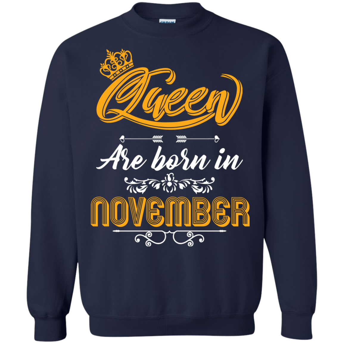 Brithday T-Shirt Queen Are Born In November Navy