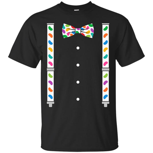 Easter Jelly Beans Bow Tie Suspenders T-shirt Black