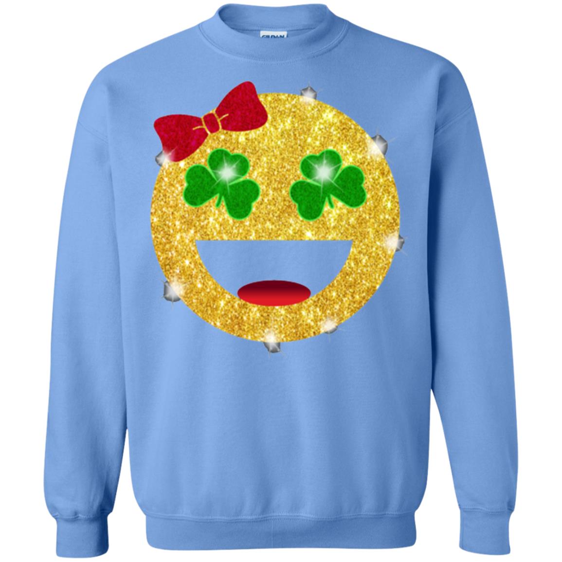 Happy Gold Blink Emoji Saint Patrick's Day T-shirt Carolina Blue