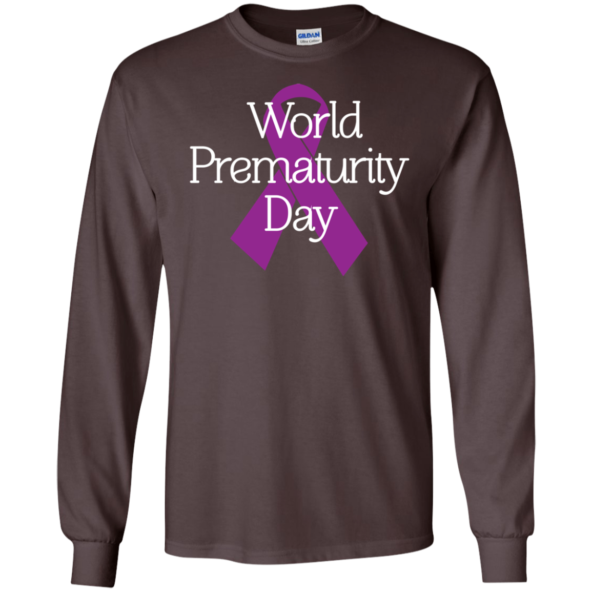 Cancer Awareness T-shirt World Prematurity Day T-shirt Dark Chocolate