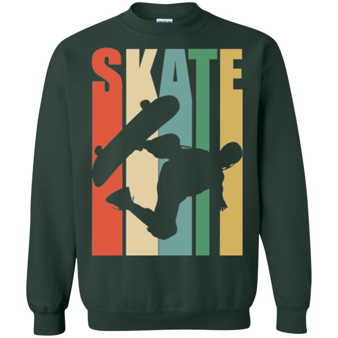Skateboarder T-shirt Retro Vintage Forest Green