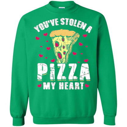 Funny Valentines Day Shirt Food Gift You_ve Stolen Pizza My Heart Irish Green