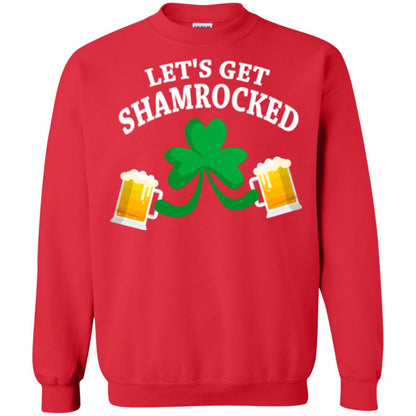 Patrick_s Day T-shirt Let_s Get Shamrocked Red