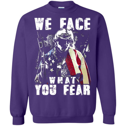We Face What You Fear Military Of The United States Shirt Purple