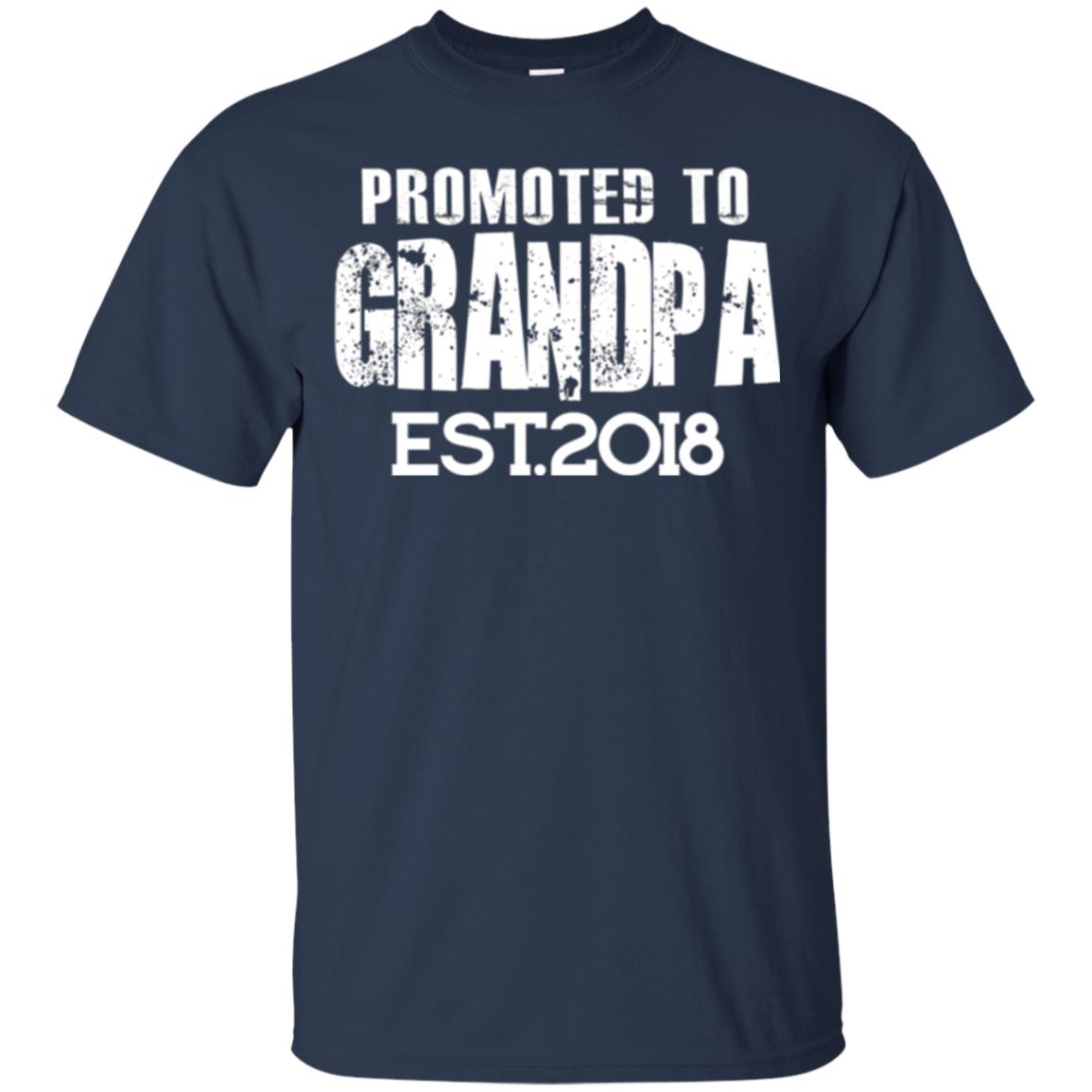 Papa T-shirt Promoted To Grandpa Est 2018 T-shirt Navy