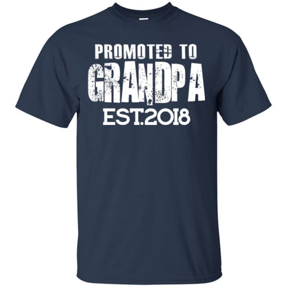 Papa T-shirt Promoted To Grandpa Est 2018 T-shirt Navy