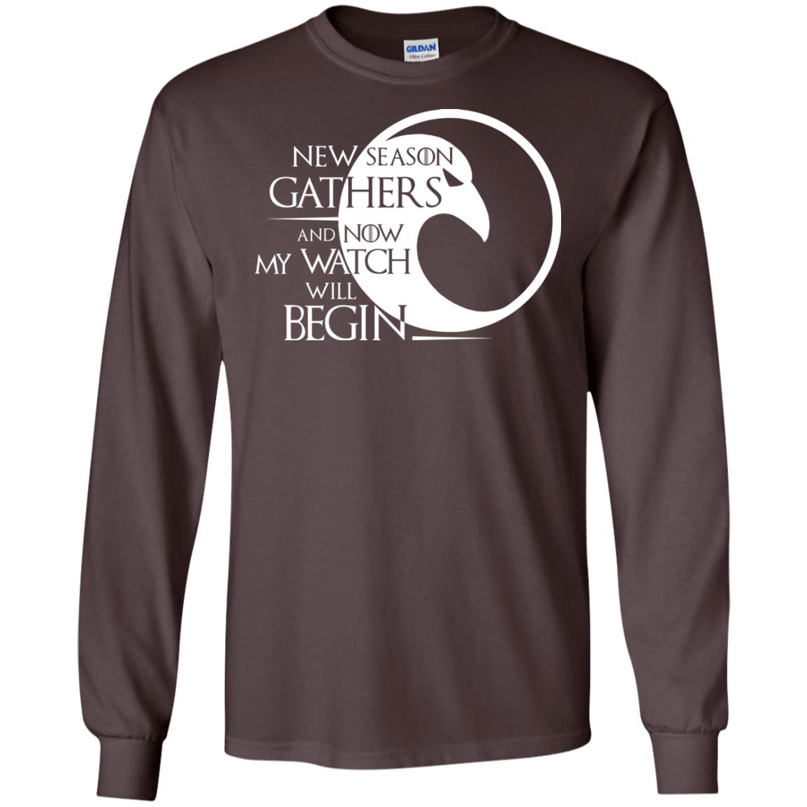 New Season Gathers And Now My Watch Will Begin Game Of Thrones Fan T-shirt Dark Chocolate