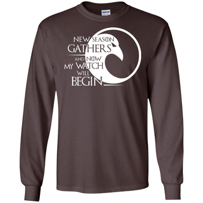 New Season Gathers And Now My Watch Will Begin Game Of Thrones Fan T-shirt Dark Chocolate